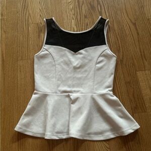 Forever 21 Black and White Peplum Blouse